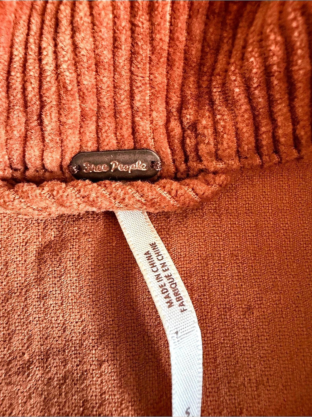 Free People 2020 Corduroy Jacket Orange Small Great Condition - Picture 5 of 10